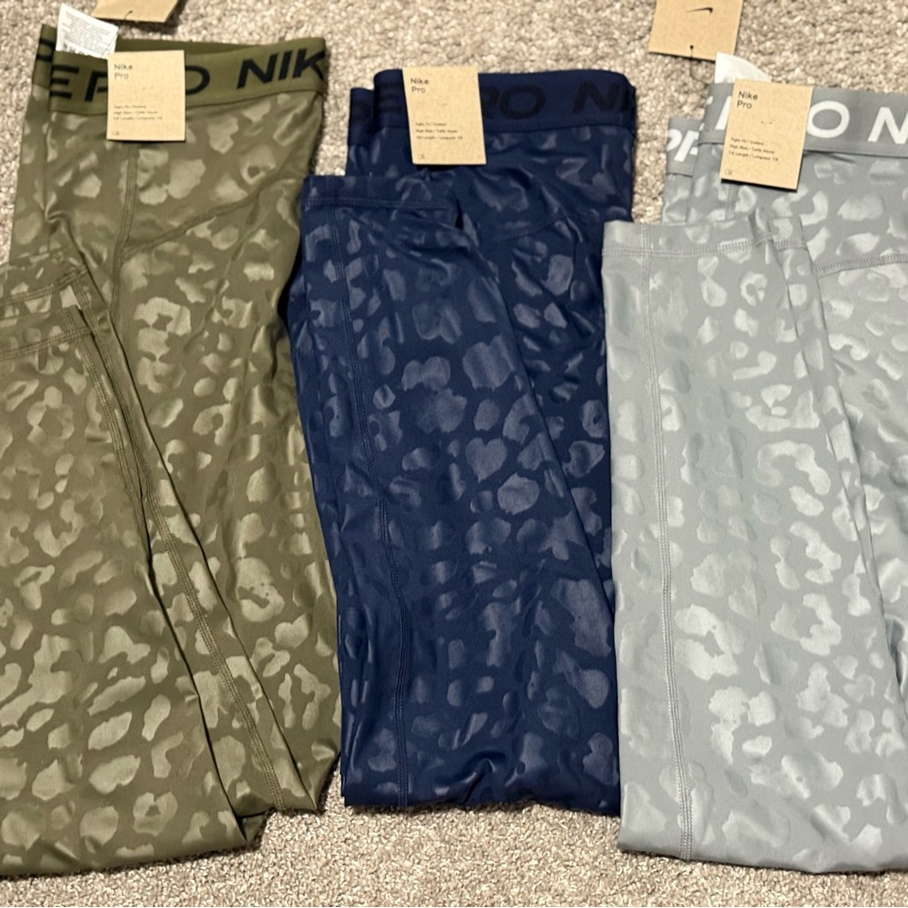 Nike Pro Women’s Leggings - Olive, Navy, Light Gray